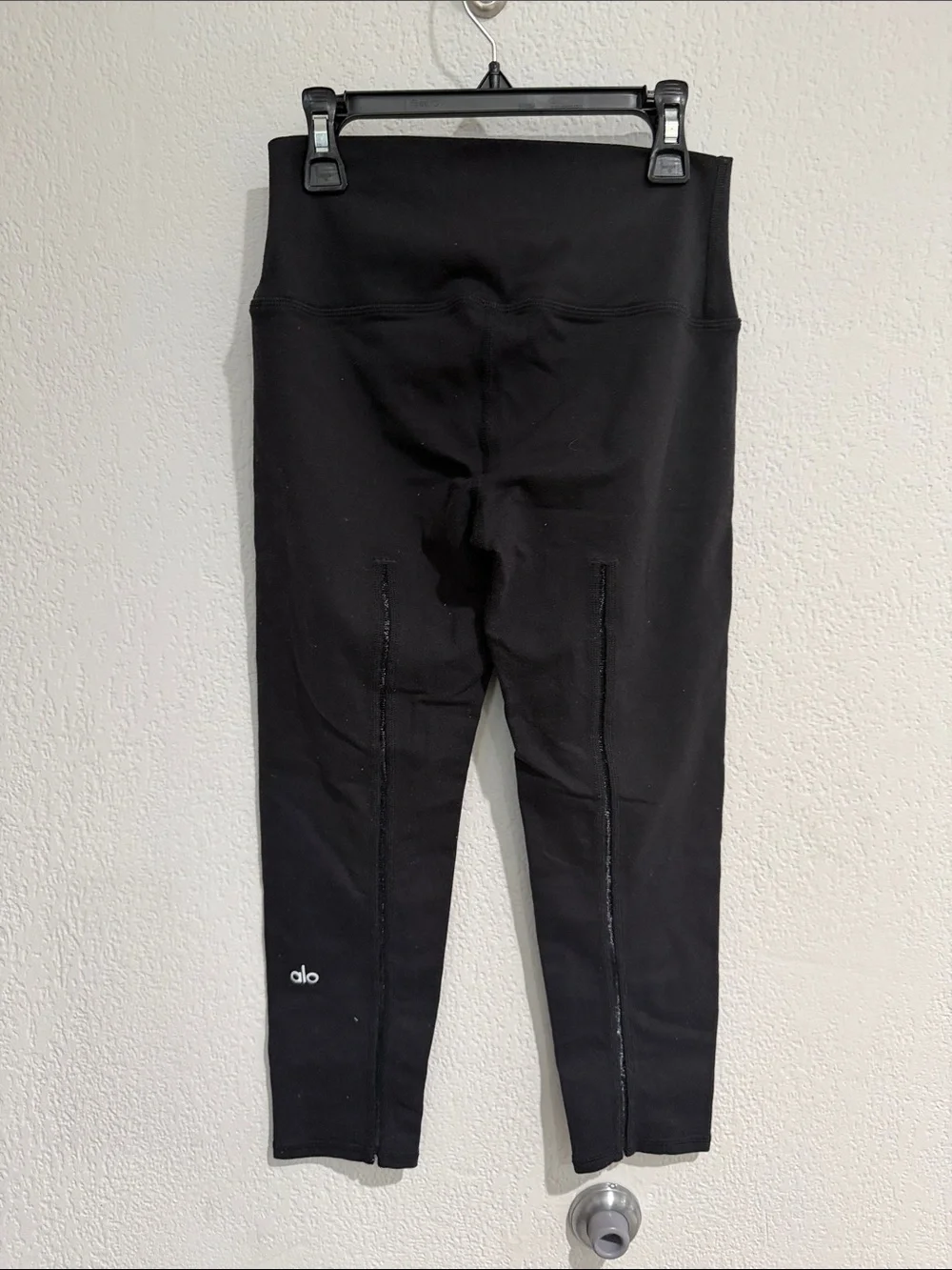 ALO Yoga Black Meashed detail cropped Leggings